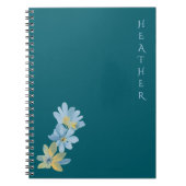 Boho Wildflower Personalized Teal Gift for Her ノートブック (正面)