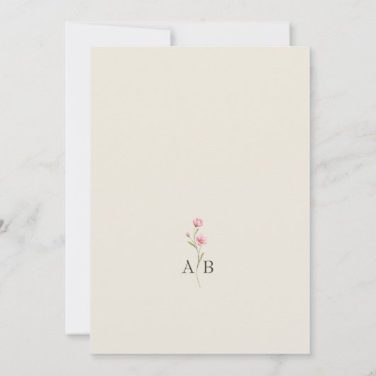 Boho Wildflower Photo Wedding 招待状 (裏面)