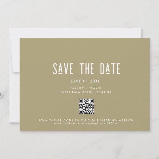 Boho Wildflower QRコードフォト結婚ズ セーブザデート (裏面)
