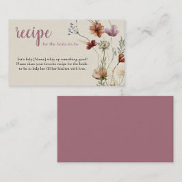 Boho Wildflower Recipe Request Enclosure Card エンクロージャーカード