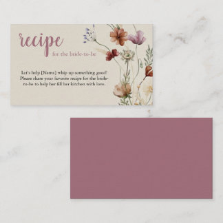 Boho Wildflower Recipe Request Enclosure Card エンクロージャーカード