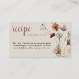 Boho Wildflower Recipe Request Enclosure Card エンクロージャーカード