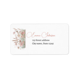 Boho Wildflower Return Address Labels ラベル