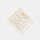 Boho Wildflower Tan Beige Terracotta Wedding スタンダードカクテルナプキン (角)