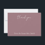 Boho Wildflower Thank You Card サンキューカード<br><div class="desc">Elegant, understated, and effortlessly chic — this bridal shower thank you card lets the bride express her gratitude in style. A rich dusty rose background is paired with delicate white calligraphy script and a soft wildflower watercolor accent on the inside, creating a two-sided design that feels both luxurious and personal....</div>