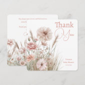 Boho Wildflower Thank You Card サンキューカード (正面/裏面)