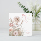 Boho Wildflower Thank You Card サンキューカード (スタンド正面)