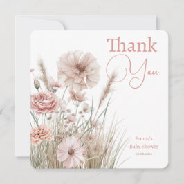 Boho Wildflower Thank You Card サンキューカード
