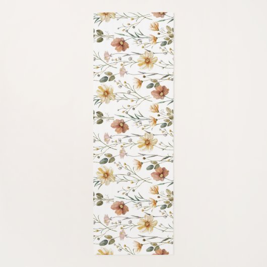 Boho Wildflower Watercolor ヨガマット (裏面)