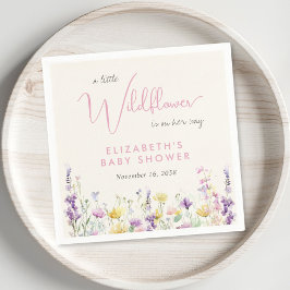 Boho Wildflower Watercolor Baby Shower スタンダードカクテルナプキン