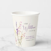 Boho Wildflower Watercolor Baby Shower 紙コップ (正面)