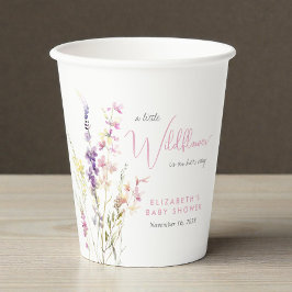 Boho Wildflower Watercolor Baby Shower 紙コップ