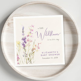 Boho Wildflower Watercolor Baby Shower Napkins スタンダードカクテルナプキン