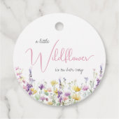 Boho Wildflower Watercolor Baby Shower Thank You フェイバータグ (裏面)
