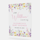 Boho Wildflower Watercolor Baby Shower Welcome アクリルサイン (傾斜)
