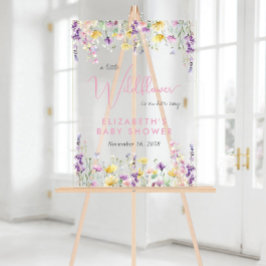 Boho Wildflower Watercolor Baby Shower Welcome アクリルサイン