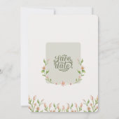 Boho Wildflower Watercolor Botanical Sage Wedding  招待状 (裏面)
