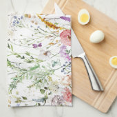 Boho Wildflower Watercolor Spring  Flower キッチンタオル (四つ折り)