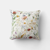 Boho Wildflower Watercolor Spring  Flower クッション (正面)