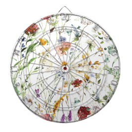 Boho Wildflower Watercolor Spring  Flower ダーツボード