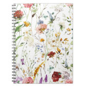 Boho Wildflower Watercolor Spring  Flower ノートブック (正面)