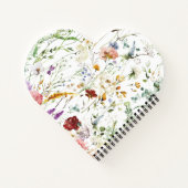 Boho Wildflower Watercolor Spring  Flower ノートブック (裏面)