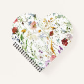 Boho Wildflower Watercolor Spring Flower ノートブック (正面)
