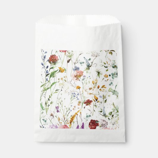 Boho Wildflower Watercolor Spring Flower フェイバーバッグ (正面)
