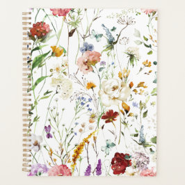 Boho Wildflower Watercolor Spring  Flower プランナー手帳