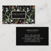 Boho Wildflower Watercolor Spring  Flower 名刺 (正面/裏面)