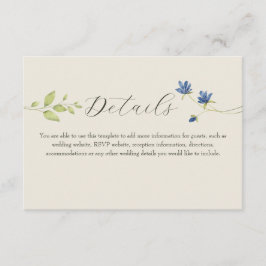 Boho Wildflower Wedding Details エンクロージャーカード