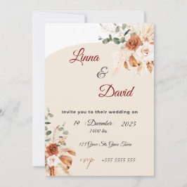 Boho Wildflower Wedding Invitation 招待状