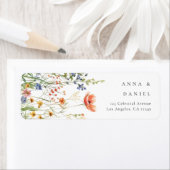 Boho Wildflower Wedding Return Address ラベル (インサイチュ)
