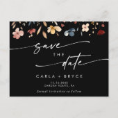 Boho Wildflower Wedding Save the Date Postcard インビテーションポストカード (正面)