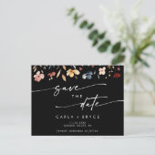 Boho Wildflower Wedding Save the Date Postcard インビテーションポストカード (スタンド正面)
