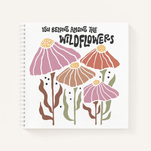 Boho Wildflower You Belong Among The Wildflowers ノートブック (正面)