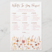 Boho Wildflowersあなたの財布シャワーゲームの中にあるものを (正面)