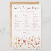 Boho Wildflowersあなたの財布シャワーゲームの中にあるものを (正面/裏面)