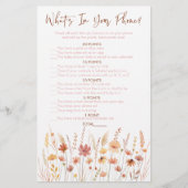 Boho Wildflowersあなたの電話シャワーゲームに何が (正面)