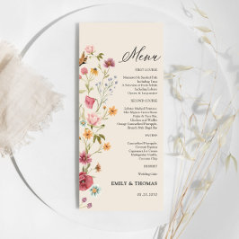 Boho Wildflowersのメ結婚ニュー メニュー