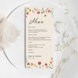 Boho Wildflowersのメ結婚ニュー メニュー