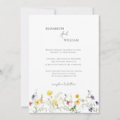 Boho Wildflowersエレガントフォト結婚式招待状 招待状 (正面)