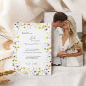Boho Wildflowersエレガントフォト結婚式招待状 招待状