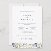 Boho Wildflowersエレガント写真結婚s 招待状 (正面)