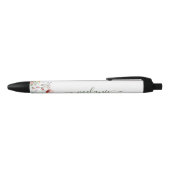 Boho Wildflowersカスタムスクリプト名ペン 黒ボールペン (トップ)