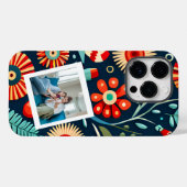 boho wildflowersグリーンレッドパーソナライズされた写真 Case-Mate iPhoneケース (裏面 (横))