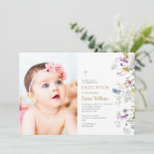 Boho Wildflowersフォトガール献身 招待状 (スタンド正面)