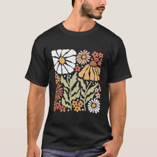 Boho Wildflowers植物ガーデニング花自然 Tシャツ