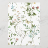 Boho Wildflowers素朴のメ結婚ニュー メニュー (裏面)