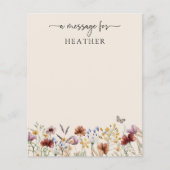 Boho Wildflowers赤ちゃんシャワーメッセージカード (正面)